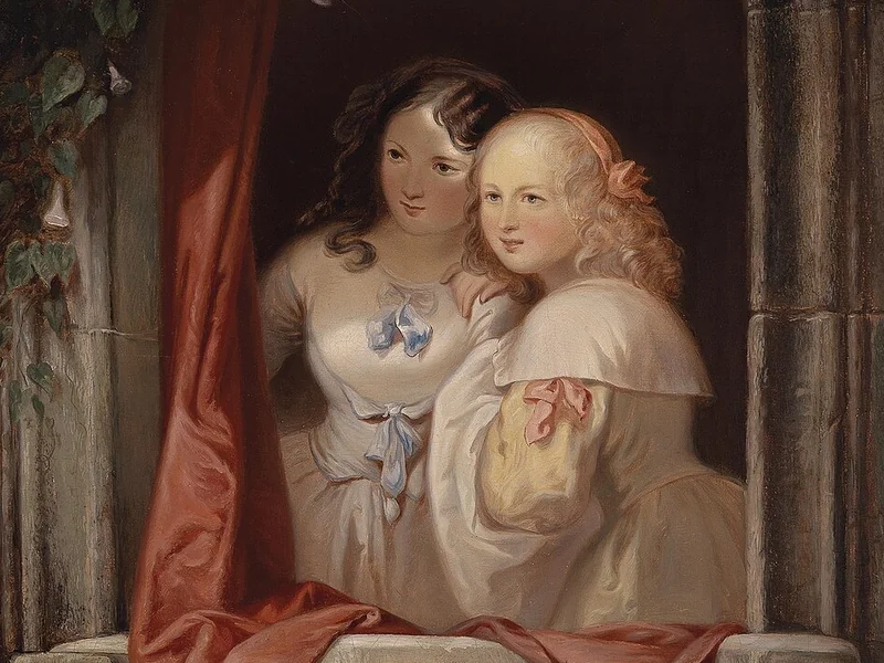 1820-Elizabeth Modell - Due ragazze alla finestra